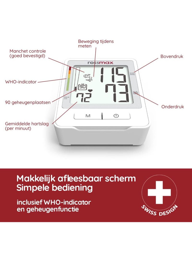 روزماكس جهاز قياس ضغط الدم الأوتوماتيكي Rossmax Z1 من أعلى الذراع - تقنية Real Fuzzy، ذاكرة 90 قراءة، كشف عدم انتظام ضربات القلب وخطر ارتفاع ضغط الدم، يعمل بمنفذ USB-C - أبيض - Image 3